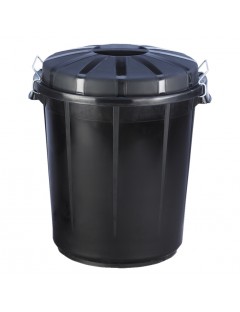 Cubo basura c/tapa 70 l. negro